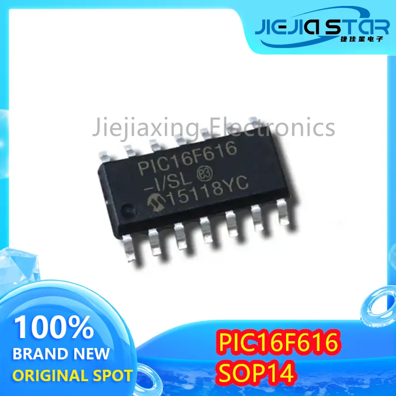 5 peças PIC16F616-I/SL 100% Brand New Original SOP14 PIC16F616 Microchip Controlador Chip IC Frete Grátis Eletrônicos