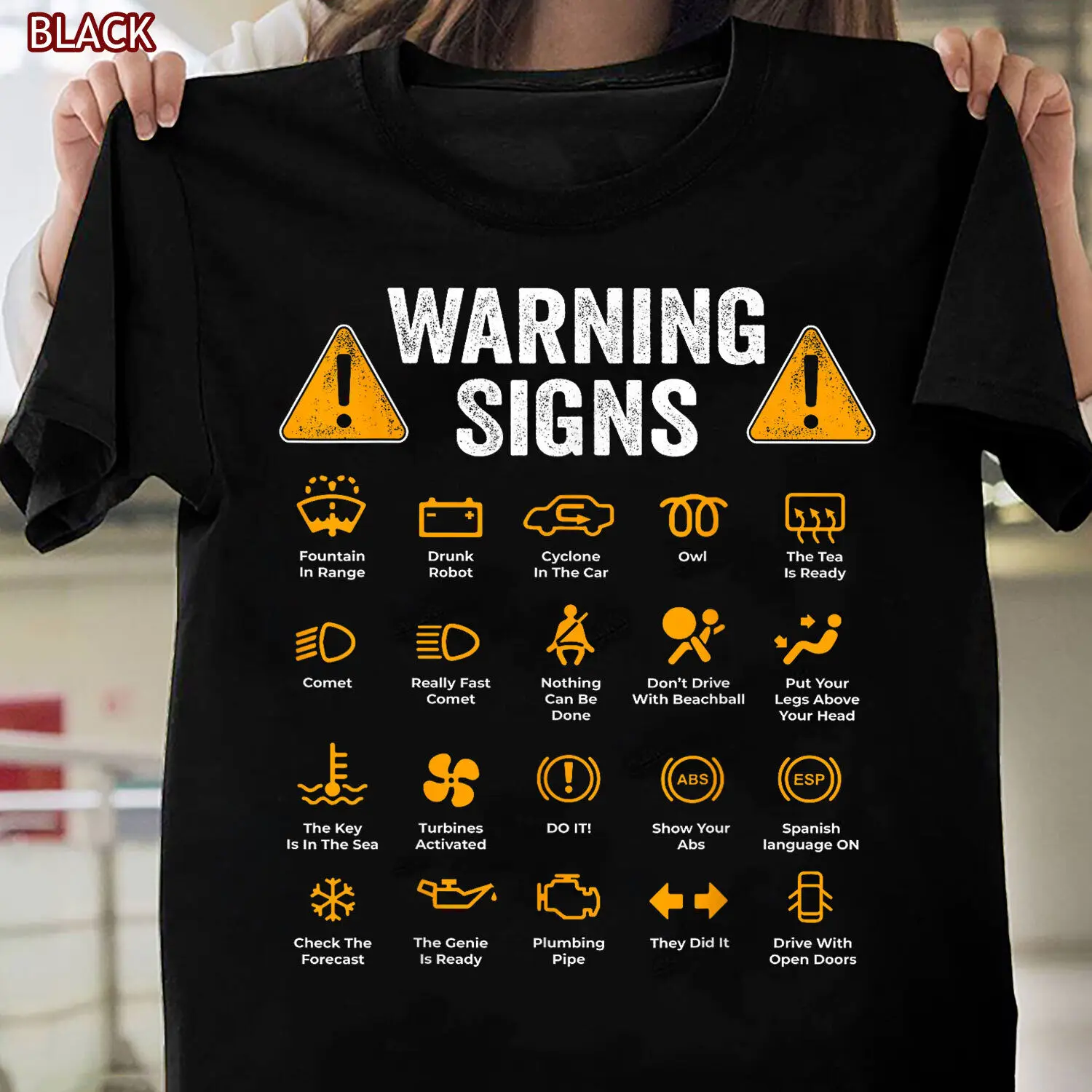 

Funny Driving Warning Signs 101 Auto Mechanic T-Shirt Gift for Drivers