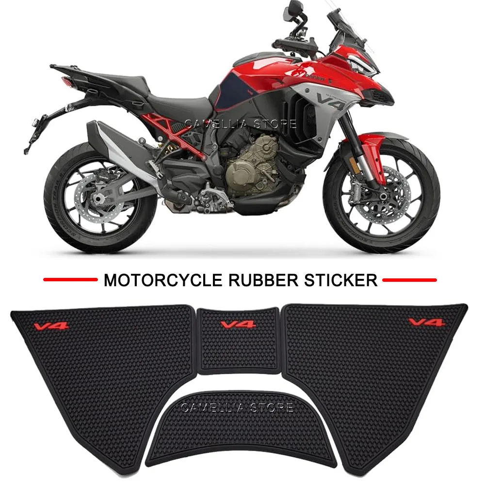 

Motorcycle Fuel Tank Pad Anti-Slip Side Waterproof Black Motorcycle Fuel Tank pad Sticker for Ducati Multistrada V4S 2021-2025