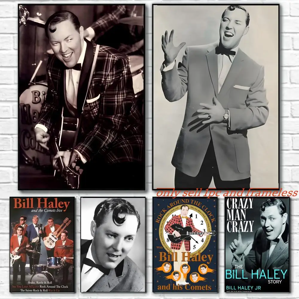 Rock Singer B-Bill Haley & His Comets Poster Wall art poster paintings are suitable for clubs living rooms and bedroom