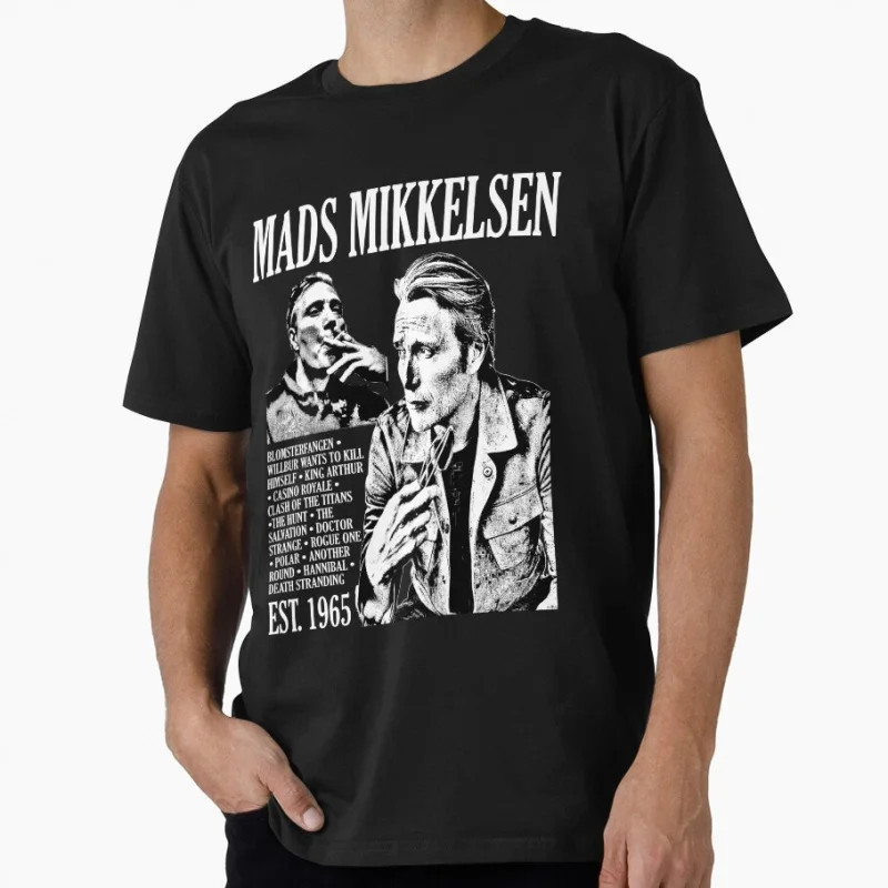 

Mads Mikkelsen 80s Horror movie hannibal lecter 1218 Scary Halloween Gift t shirt for men Cannibal Graphic clothes All size tops