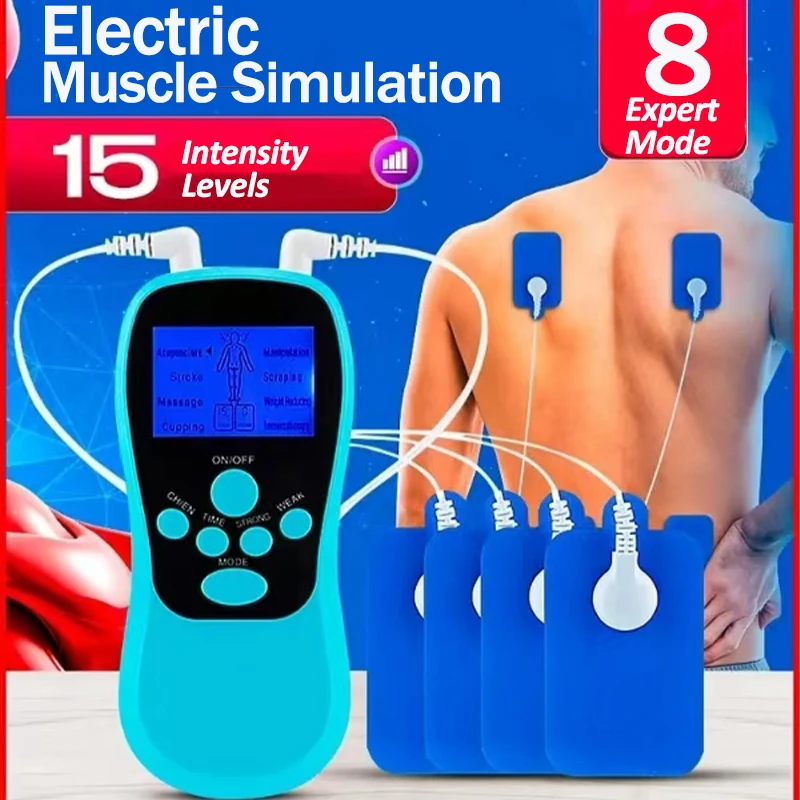 

Digital TENS Machine EMS Massager Electric Pulse Muscle Stimulator for Back Neck Electrode Massage Pads Convenient Use at Home