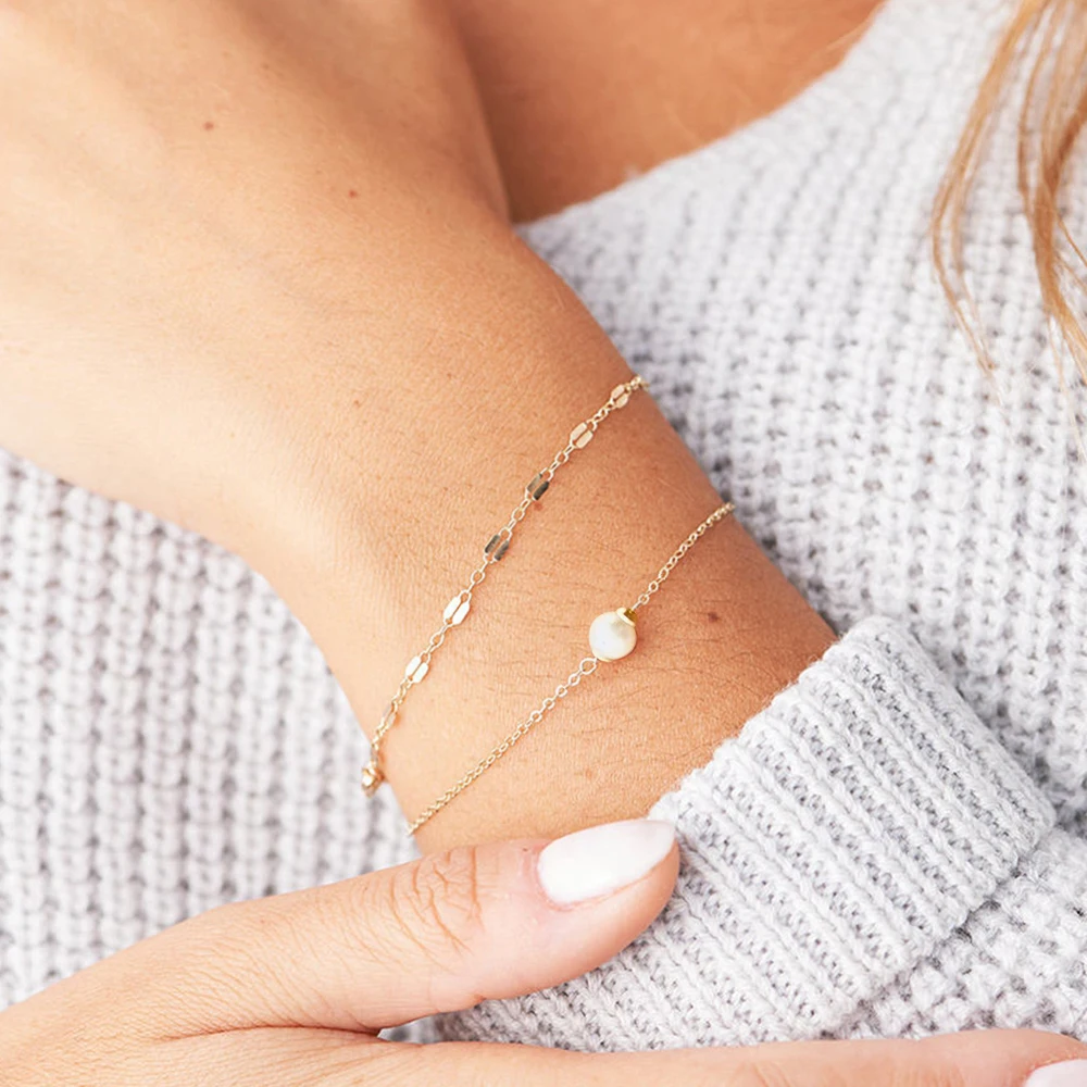 سوار سلسلة ربط EManco-Figaro للرجال والنساء ، فولاذ مقاوم للصدأ ، لون ذهبي ، أساور ساحرة ، مجوهرات نسائية ، هدايا #3