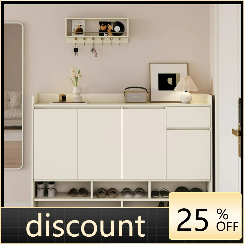 

LTT oak shoe cabinet household cream throttle outer building off the road entrance cabinet integrated