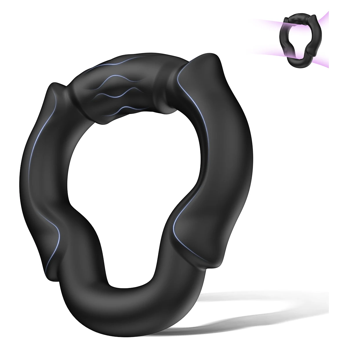 Silicone Penis Ring Cock Ring for Men Chastity Cage Ejaculation Delay Adult Supplies Male Masturbation Sex Shop Sex Toy for Men - view 3