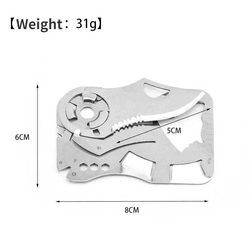 Wielofunkcyjny nóż do kart EDC Przenośne narzędzie do naprawy ze stali nierdzewnej Camping Piesze wycieczki Noże składane Klucz sześciokątny