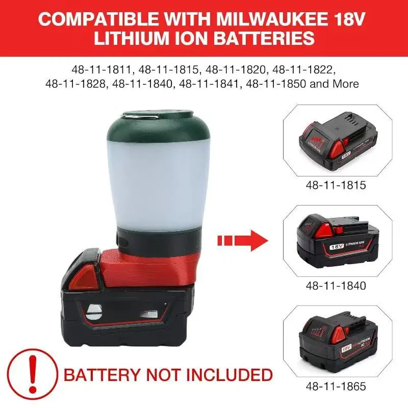 Wireless Portable Power LED Work Light For Milwaukee m18 Lithium Battery Lanterns Camping Light  Flashlight (No Battery)