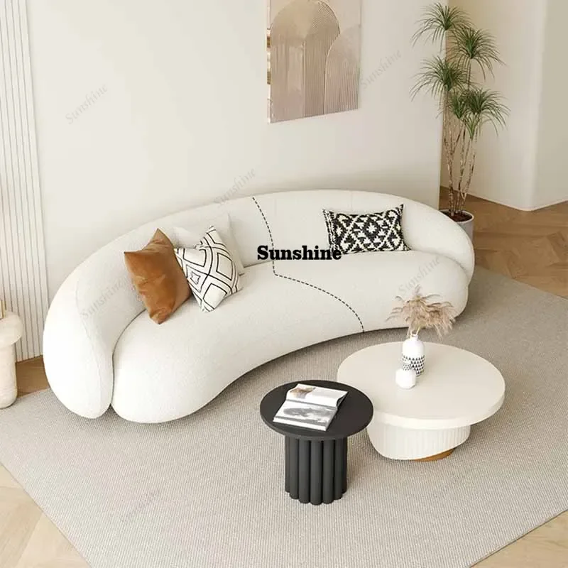 

Large Fancy Living Room Sofas Soft New Arrival White Velvet Luxury Lazy Sofa Modern Floor Nordic Divani Da Soggiorno Furniture