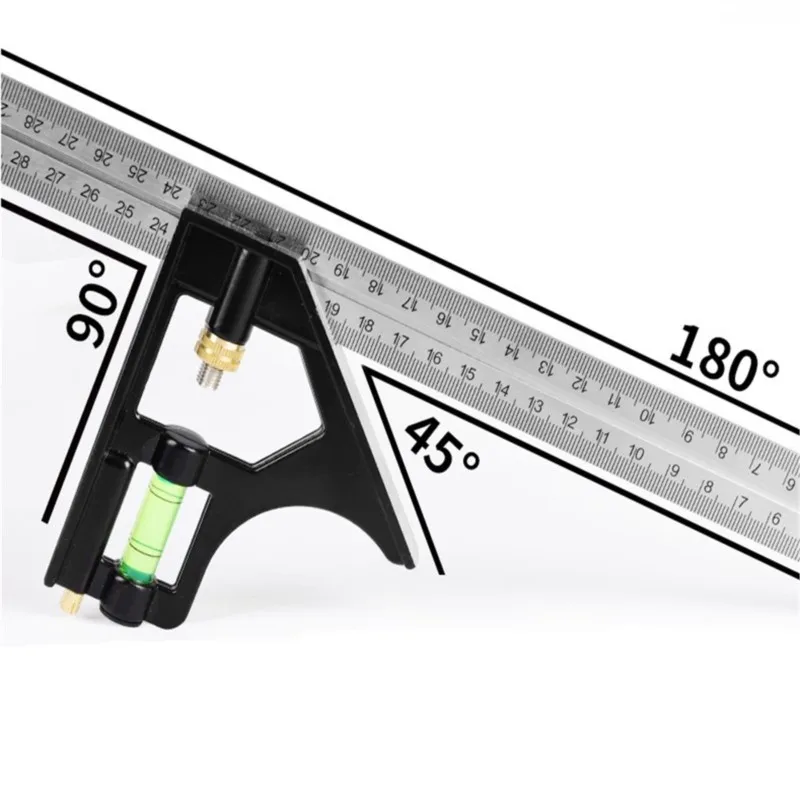 3 In1 Adjustable Ruler Multi Combination Square Angle Finder Protractor 300mm/12