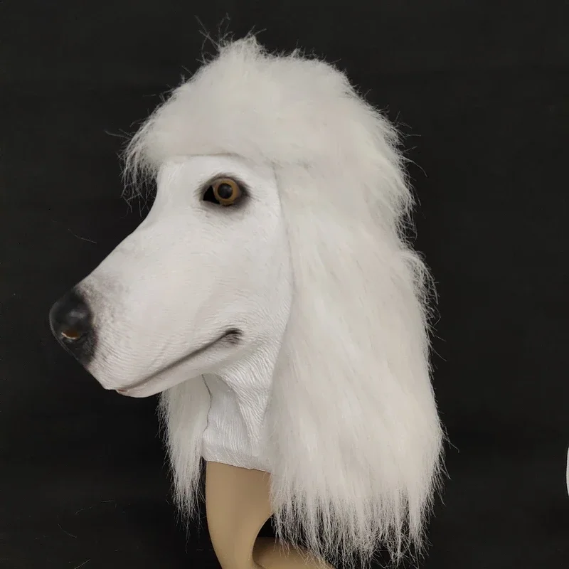 

Маска для головы пуделя, латексная маска для косплея пуделя, маска на Хэллоуин, рождественская вечеринка с животными, реквизит для выступлений для взрослых, Cos pudel
