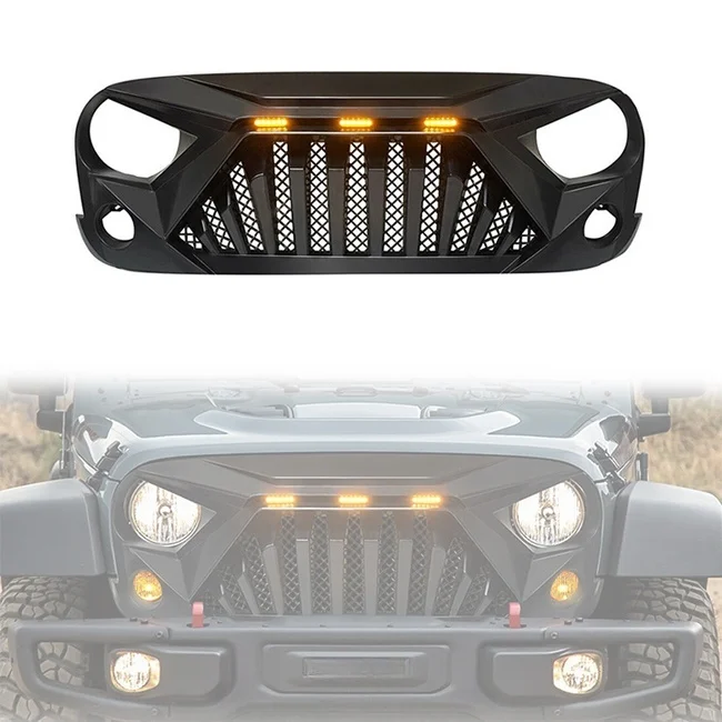 LUMA Front Bumper Car ABS Grill 4x4 Accessories Grille 2007-2017 Sahara Rubicon Grille For Jeep Wrangler JK