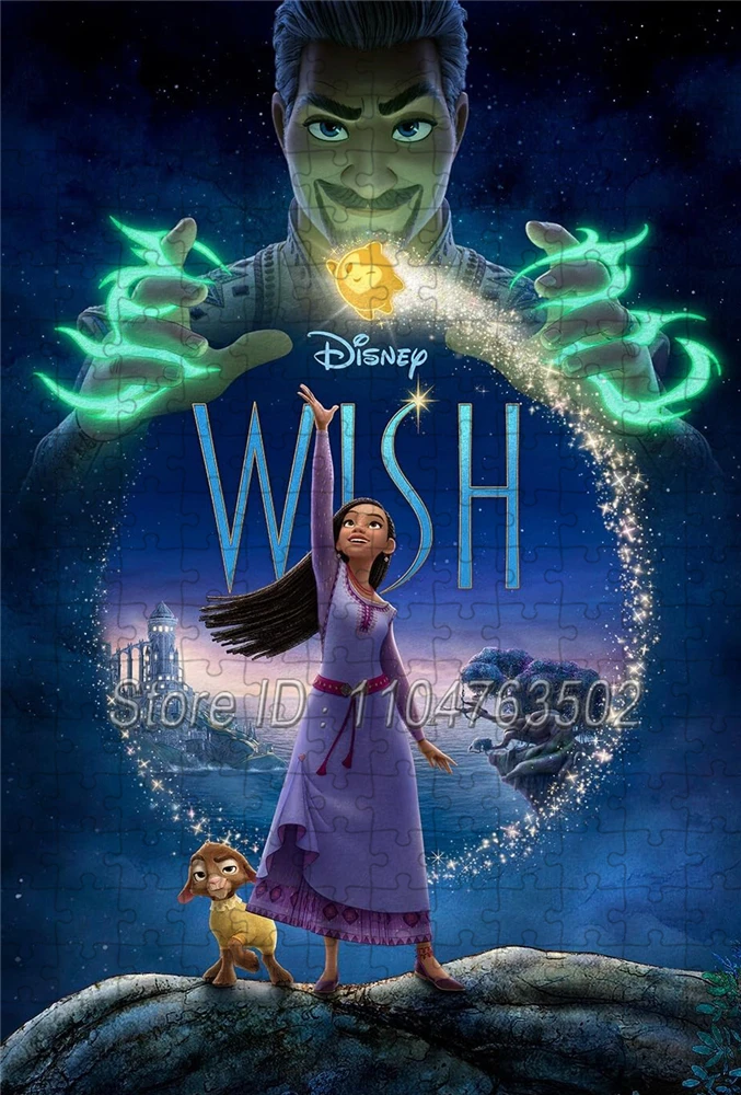 Disney filme animado desejo quebra-cabeça 108/200/300/500/1000 peças quebra-cabeças dos desenhos animados adulto jogo de descompressão coleção artesanal