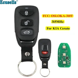 Ecusells 3+1 Buttons Remote Control Fob Key Transmitter 315MHz for Kia Cerato