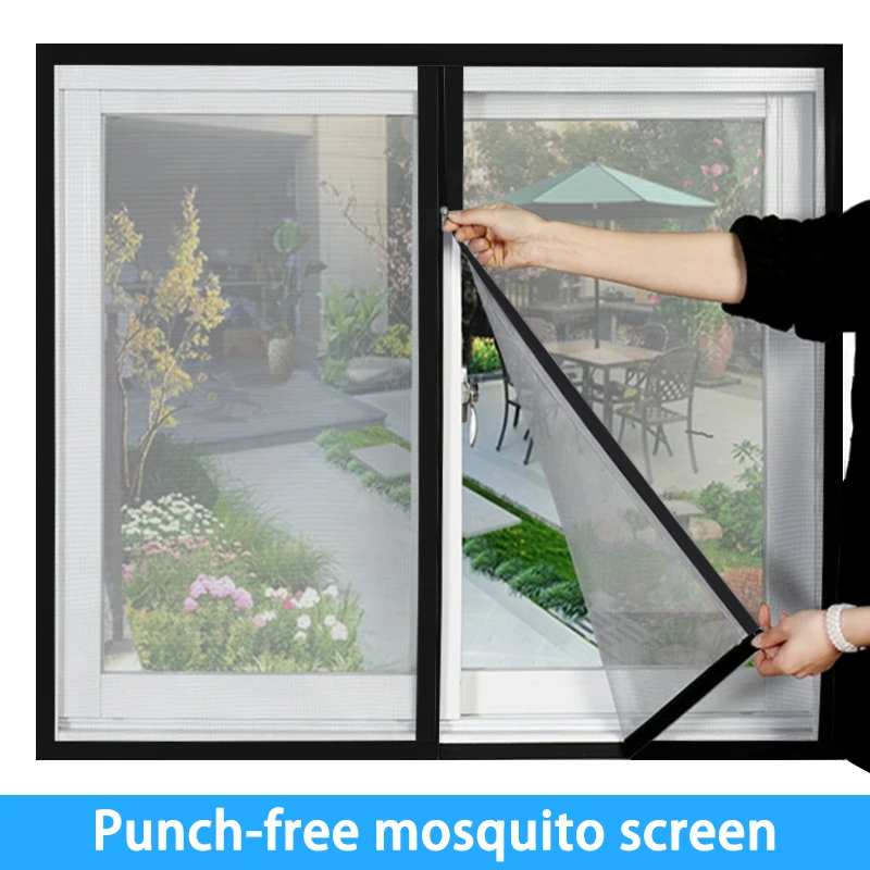 Zippered Design for Easy Opening and Closing, Mosquito and Insect Proof Window and Door Screen, Breathable and Ventilated