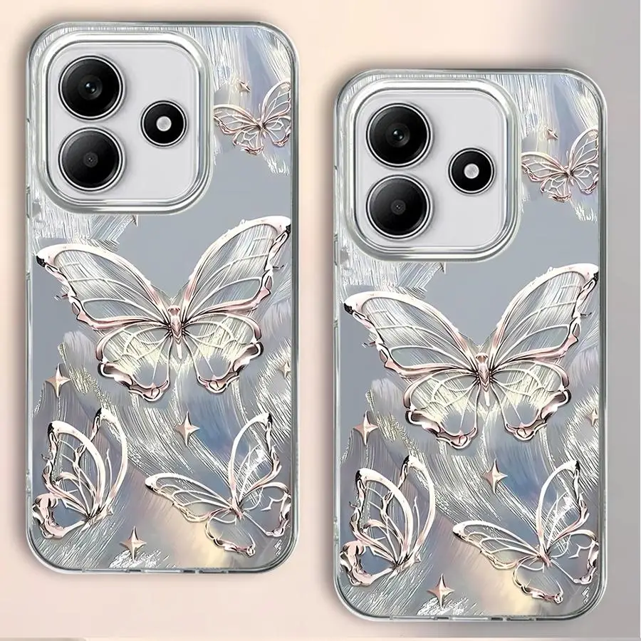 ศิลปะยอดนิยมรูปแบบผีเสื้อนุ่มสําหรับXiaomi Redmiหมายเหตุ 11 12 Pro 14S 11S 12S 13 14 Pro Plus