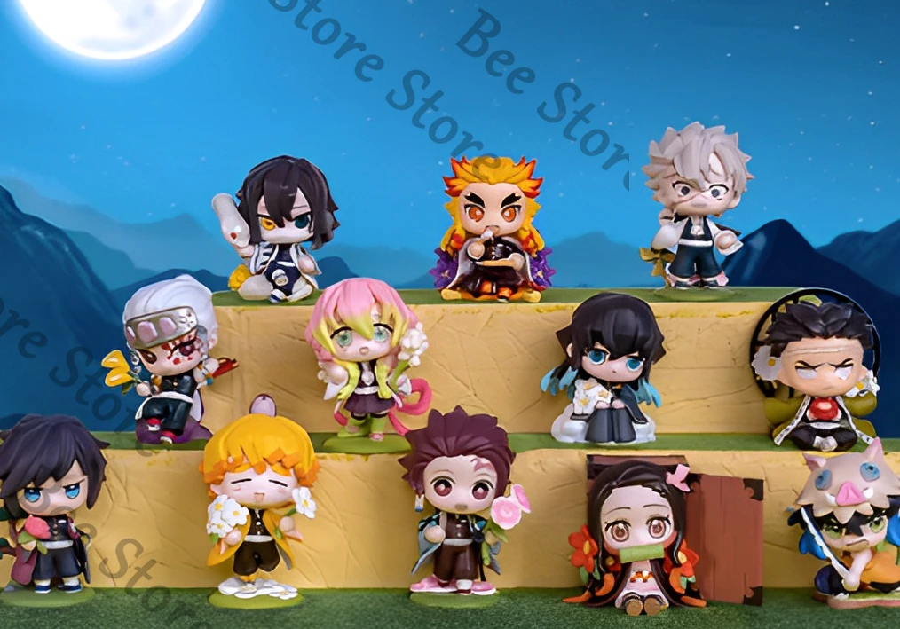 

Аниме Demon Slayer лепестковый порошок серии мультяшные гаражные наборы миниатюрная фигурка фигурки модель орнамент коллекционное издание подарок