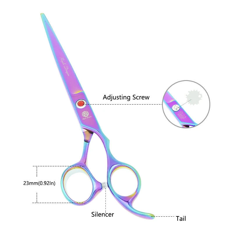 7 inch Purple Dragon Pet Grooming Scissors Animal Straight Curved Dog Cutting Shears Japan Steel Puppy Thinning Clipper B0017B