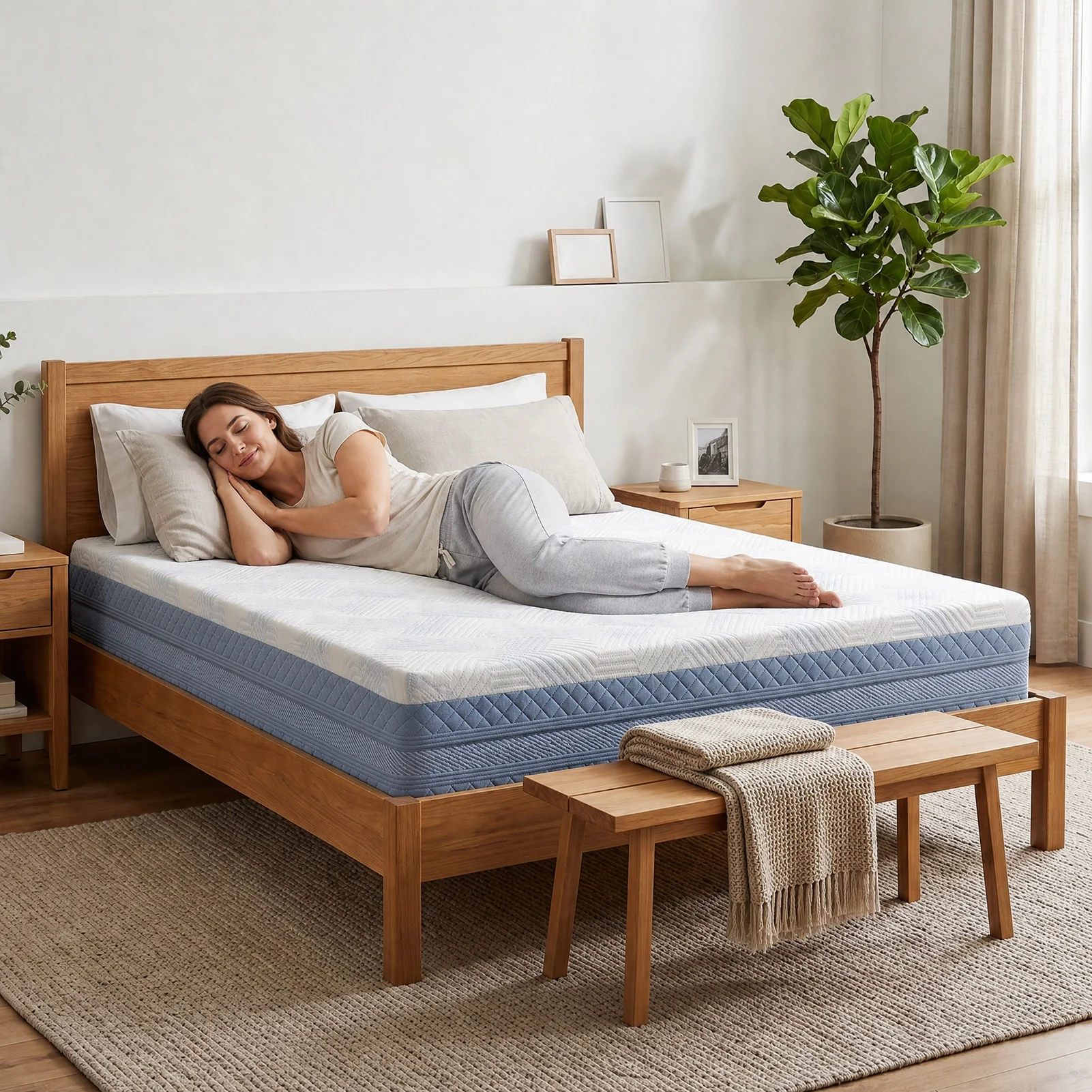 Portable Mattress King Size Mattress 12Inch High Density Soft Support Memory Foam Mattress Safety Certified Memory Foam Mattress