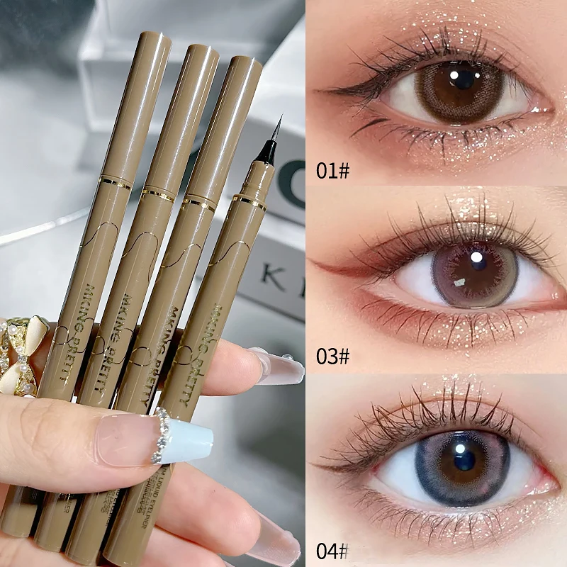 Slanke Vloeibare Eyeliner Liggende Zijderuppen Blijvende Zwarte Sneldrogende Matte Waterdichte Onderste Wimper Potlood Koreaanse Eyeliner Make-Up