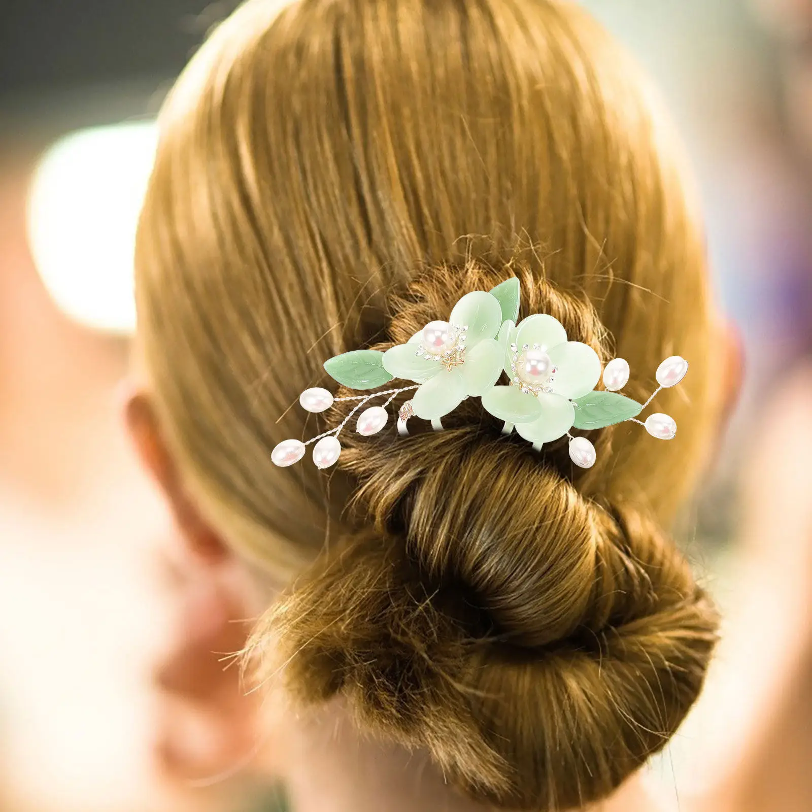 Vintage Chinese Style Inserted Comb Flower Design Wedding Hair Accessory Bridal Pearl Hair Comb Inserted Combs