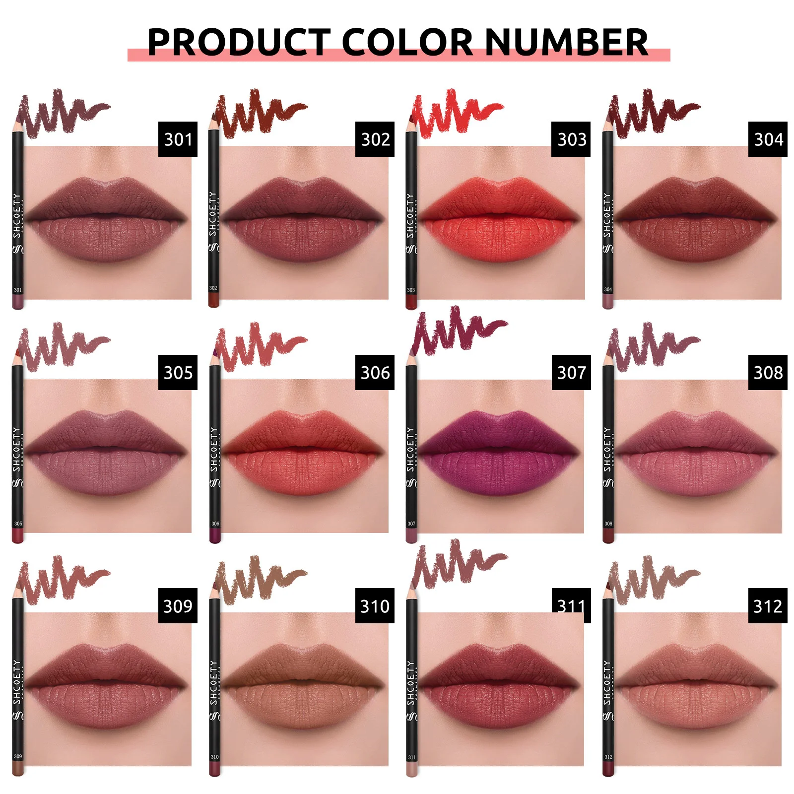 Waterproof Smooth Lip Pencils Really Brown Liner Shaping Contouring Lips Wooden Makeup Supplies Lipstick