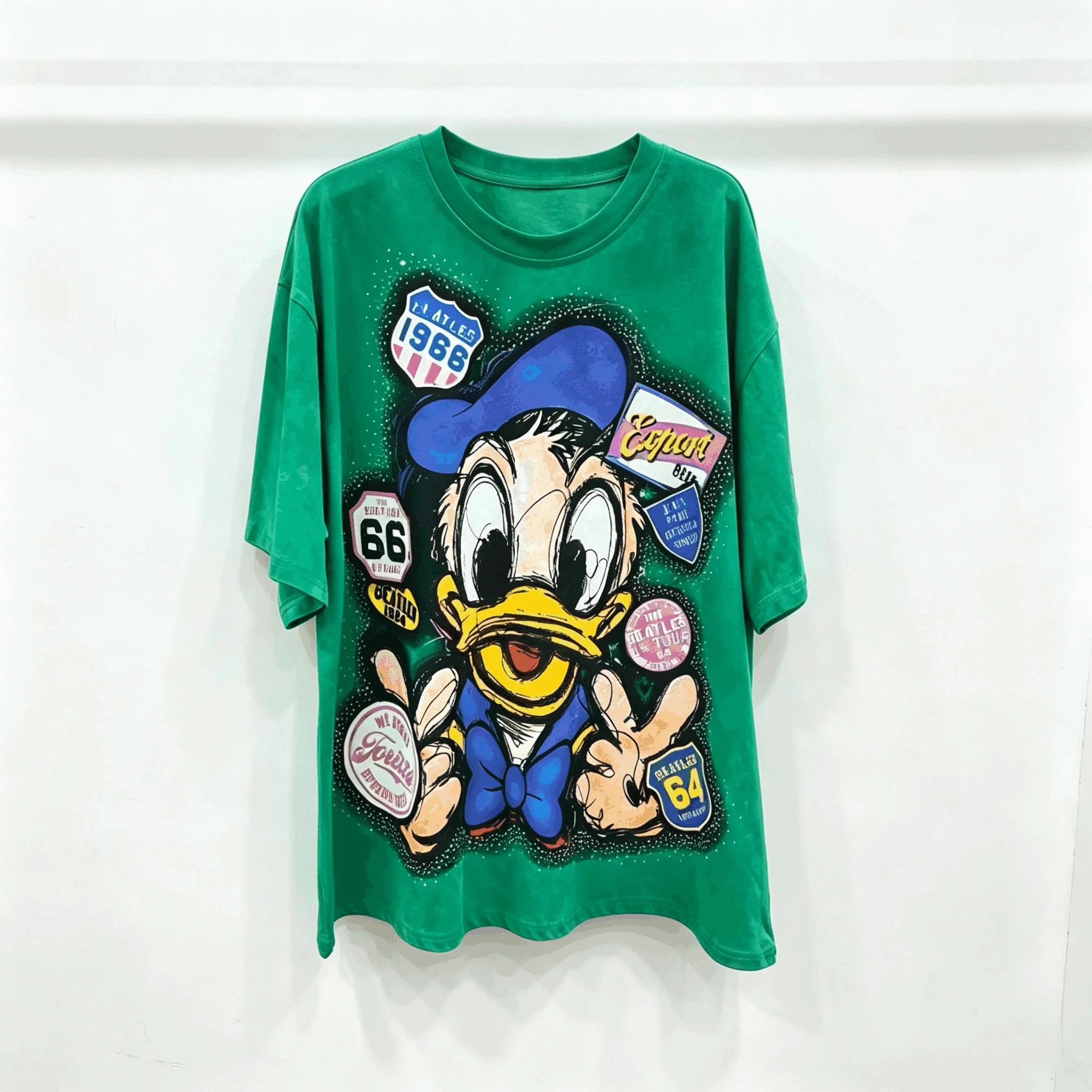 European and American trendy brand new women's T-shirt short sleeved loose cartoon printed heavy sequin embroidered top A11 view 4