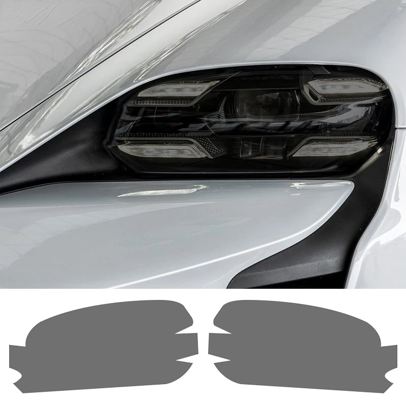 

Car Headlight Protective Film Front Light Transparent Smoked Black TPU Sticker For Porsche Taycan 2020 2022 Cross Turismo Sport