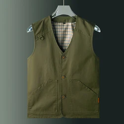 Outdoors Cotton Sleeveless Jacket Fashion Fishing Vests Men's Pocket Photography Waistcoat Casual Vest Jacket Male Large Size8XL