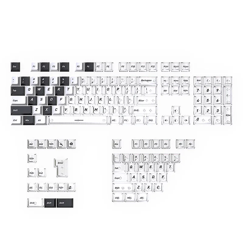 

Keycaps spot black and white keycap mechanical keyboard small set full set of 153 keys PBT sublimation PC double color blocking