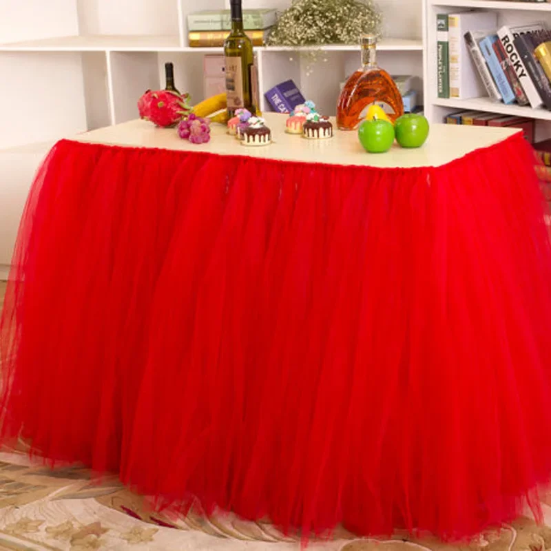 Birthday Skirts for Tables Table Skirt Tulle Birthday Baby Shower Wed Banquet Party Table Skirting Event Table Decoration