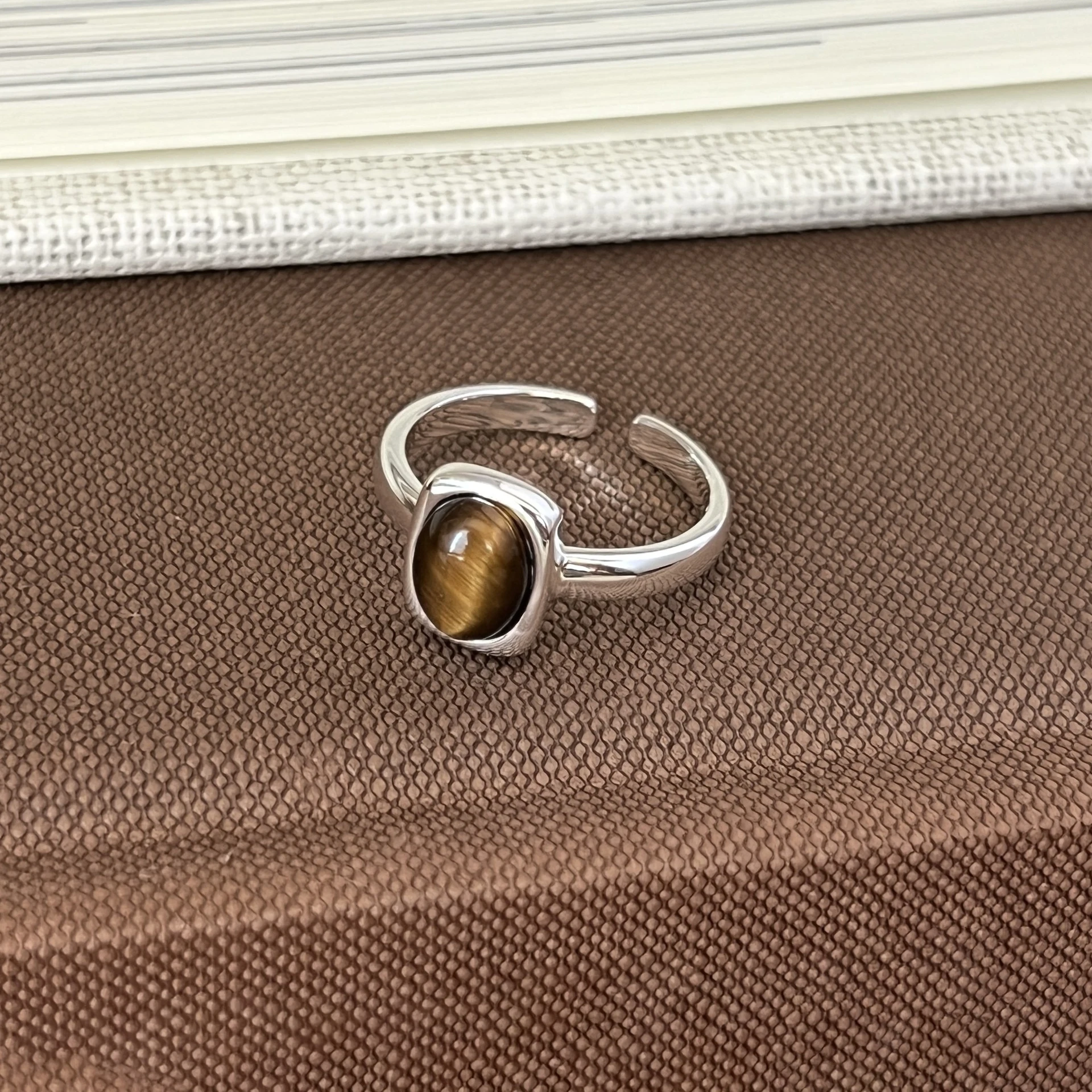 Women's 925 Sterling Silver Tigereye Ring