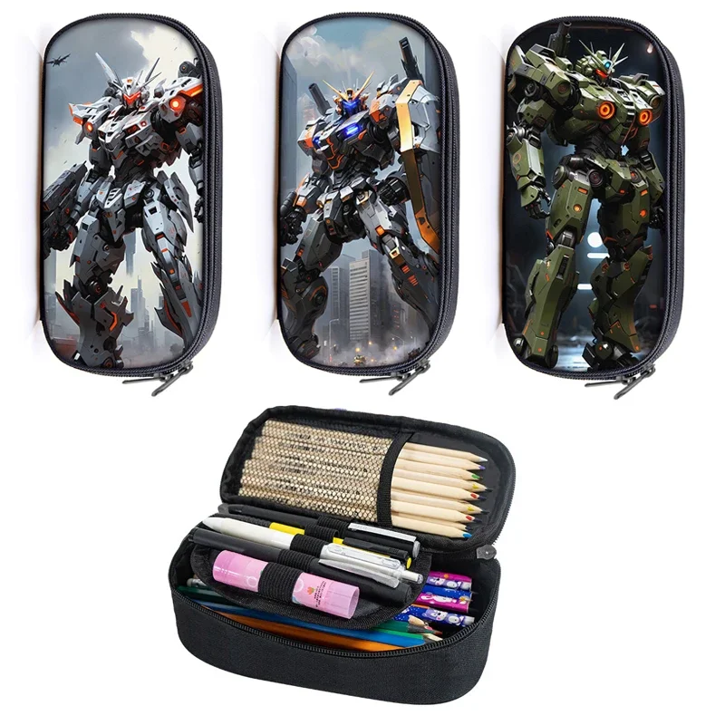 Science Fiction Mecha Robot Print Cosmetic Case Pencil Bag Mechs Teenager Stationary Bags Pencil Box Case School Supplies