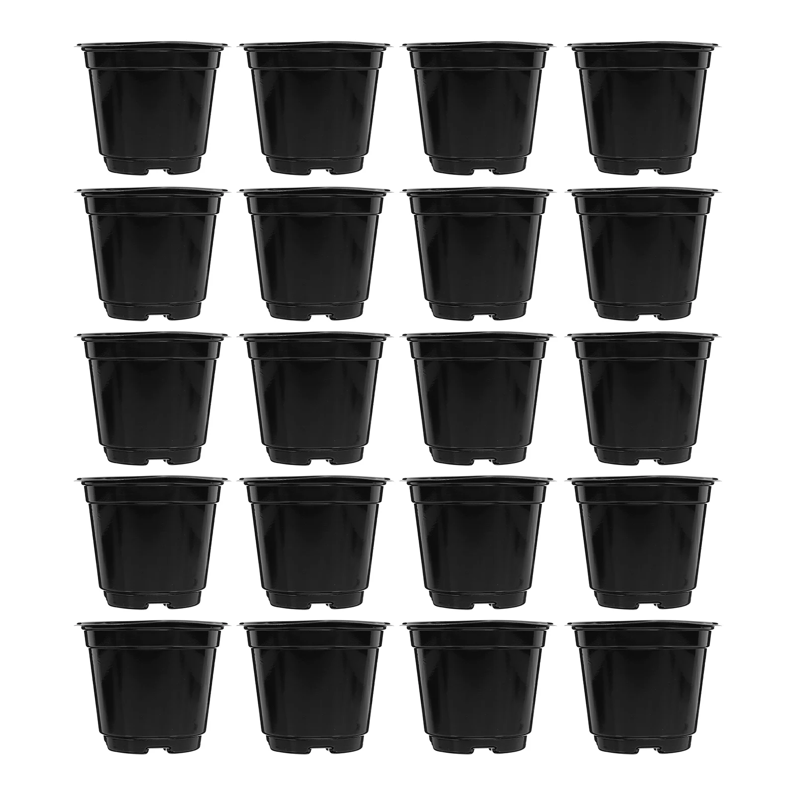 

20 Pcs 4 Inch Transparent Nursery Cups Black Caliber Plastic Plant Pots Drainage Holes for Succulents Indoor Gardening Supplies