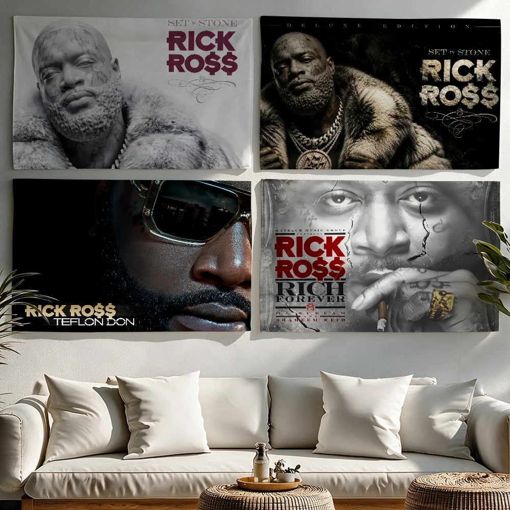 R-Rick Ross Set in Stone flag Tapestries Outdoor Parties Bedrooms Living Rooms Dorm Rooms Wall Decor Banners Gifts