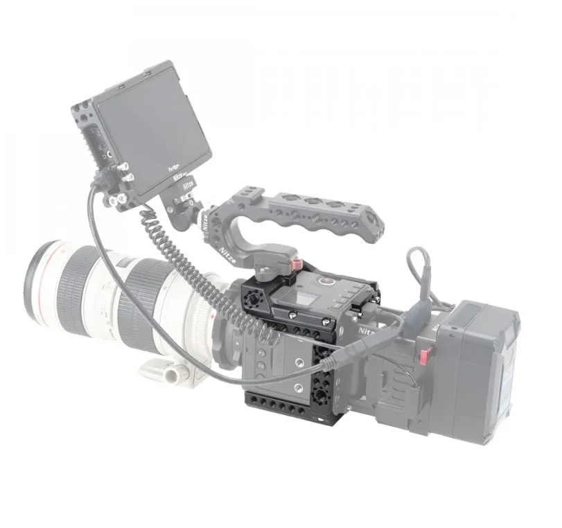 Nitze Cage TP-E2-FSII for Z Cam E2 with HDMI and USB Cable Clamps and N64-HR / N64-ER ARRI Rosette Mount for Z Cam E2-M4/S6/F6