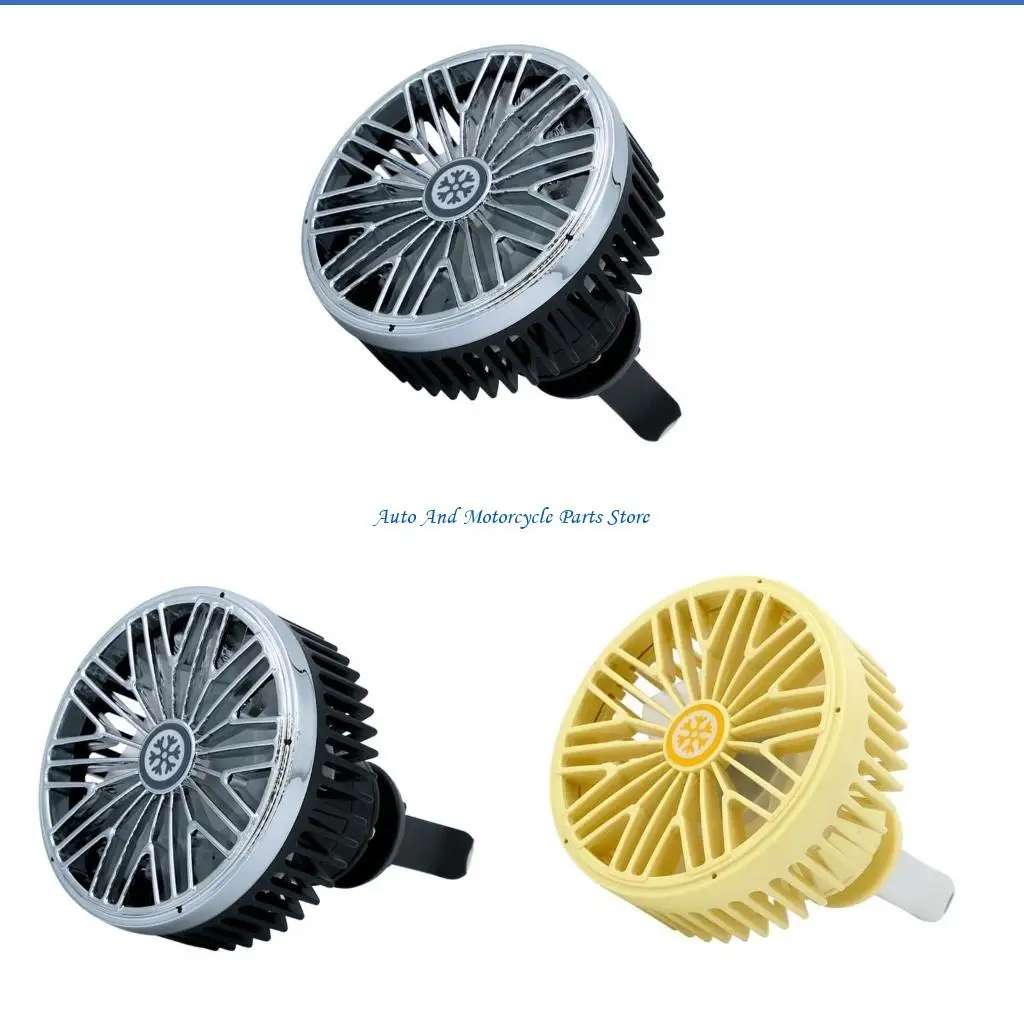 P9FD USB Car Fan Car Air Outlet Cooling Fan With LED Light Creative Little Fan For Vehicles Interior Accessories