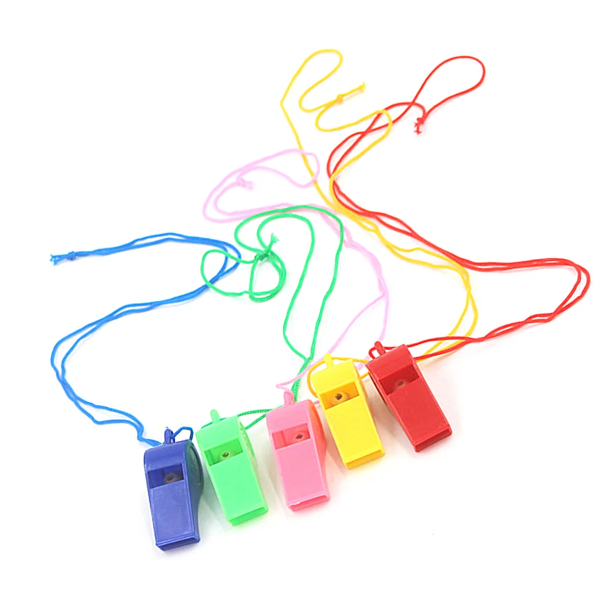 50Pcs Plastic Whistle Referee Training Whistle Kids Children Gift Party Favor Mixed Color whistle necklace