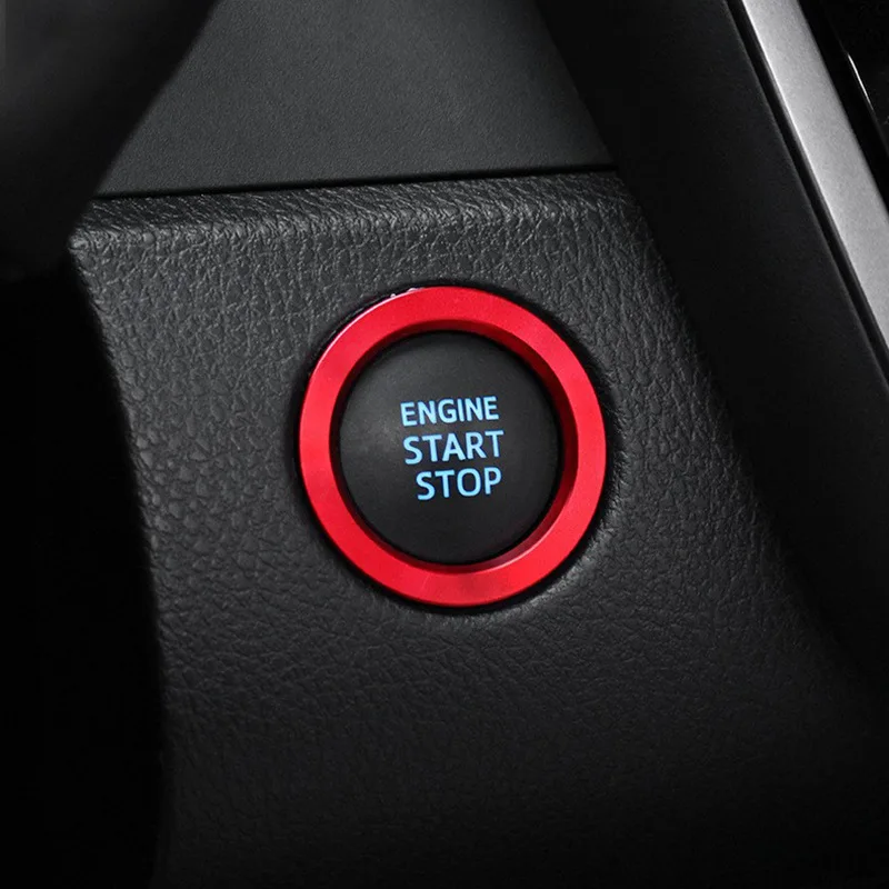 Ceyes Auto Start Stop Ring Car Styling Cover Case For Cadillac XT5 For Toyota Rav4 Chevrolet Decoration Interior Accessories 1pc