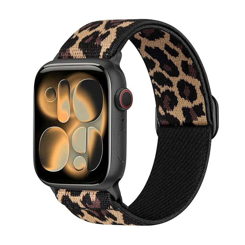 Nylon Band for Apple Watch Series 11 10 9 8 7 6 SE Ultra 3 49mm 46mm 45mm 44mm 42mm 40 accessories Leopard Stretchy iWatch Strap