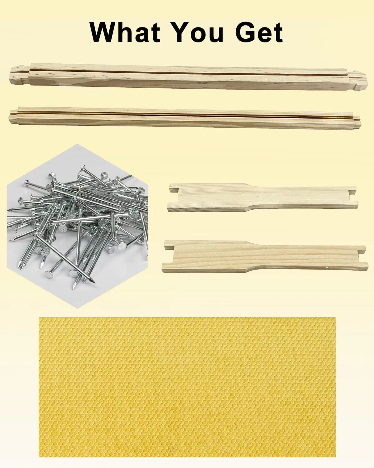 10パック 深型ミツバチ巣枠 - 蜂の巣枠と蜜蝋基板 黄色の - Beehive Frame Wax のレビューと価格
