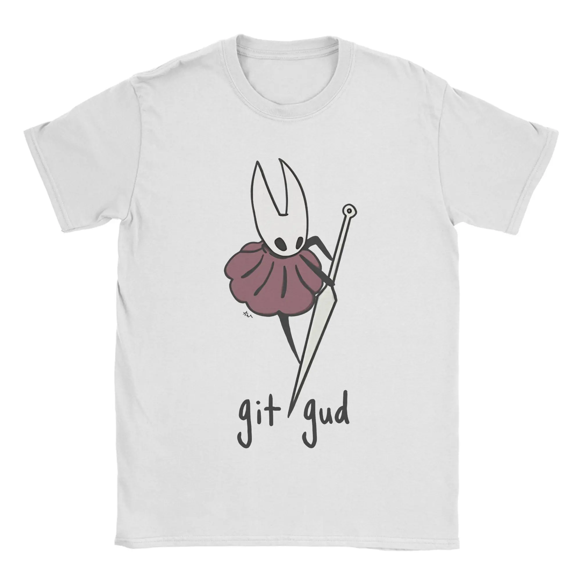 تي شيرت على طراز هاراجوكو شاطئ الدبور Git Gud موضة تي شيرت الجوف فارس القطن الخالص تي شيرت الرجال Y2K مضحك نمط قصيرة الأكمام تي شيرت