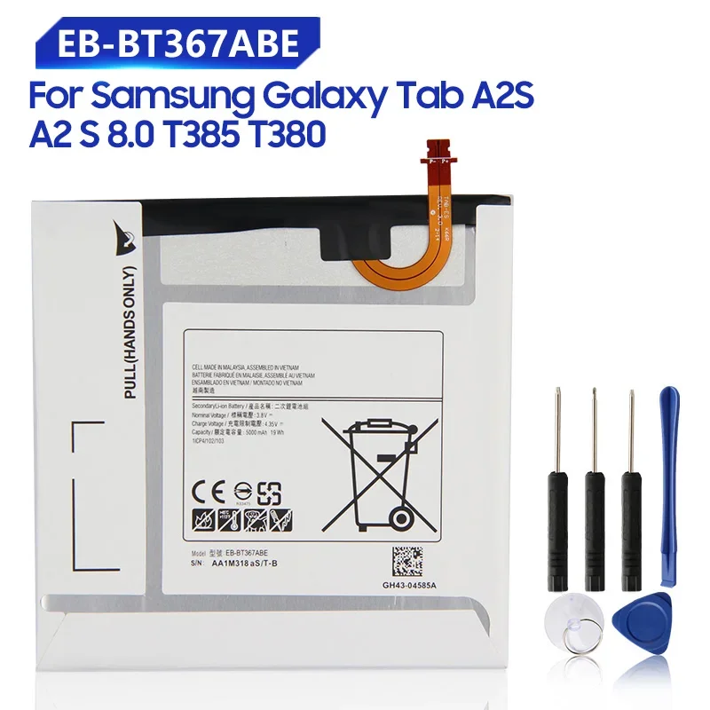 

Replacement Battery For Samsung 2017 Edition Galaxy Tab A2 S 8.0 T380 T385 EB-BT367ABA EB-BT367ABE 5000mAh