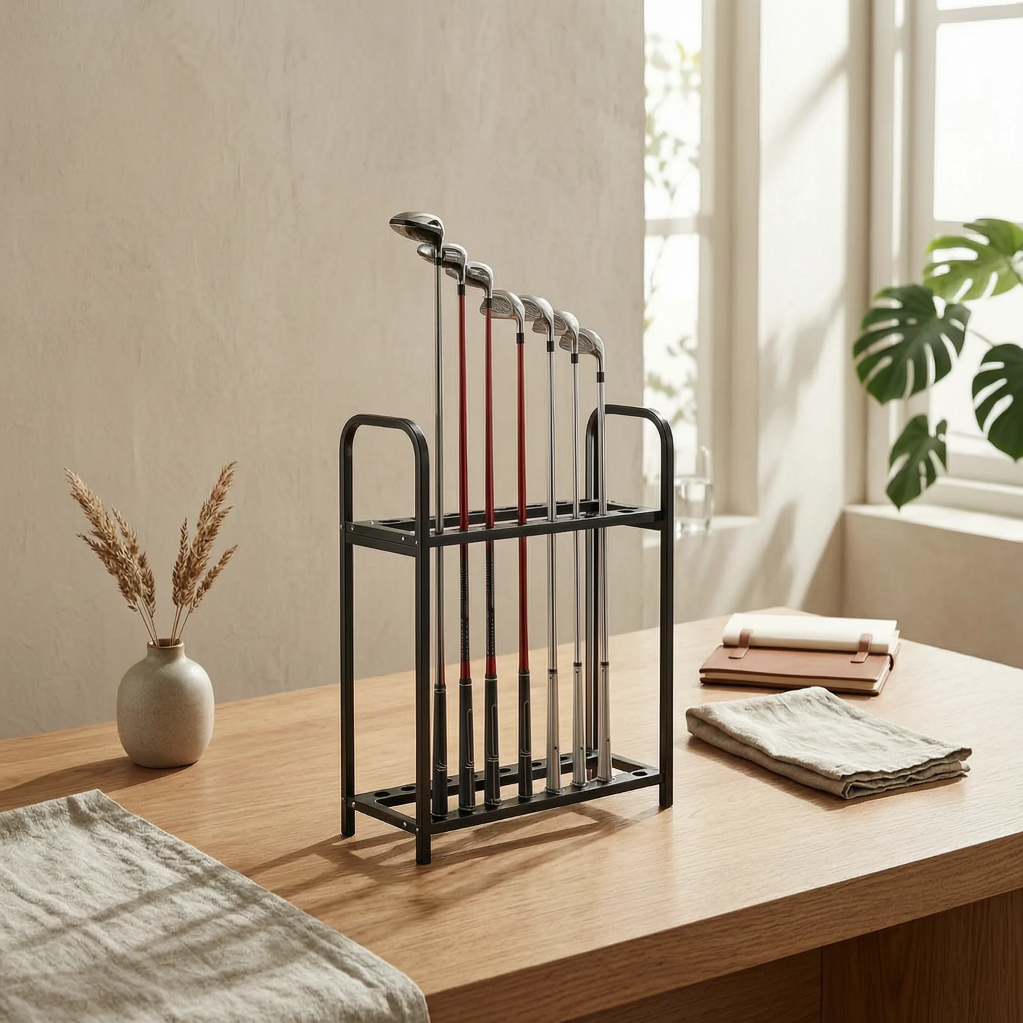 18-slot-golf-club-holder-rack-easy-assemble-storage-gear-freestanding-powder-coated-stand-for-training-area