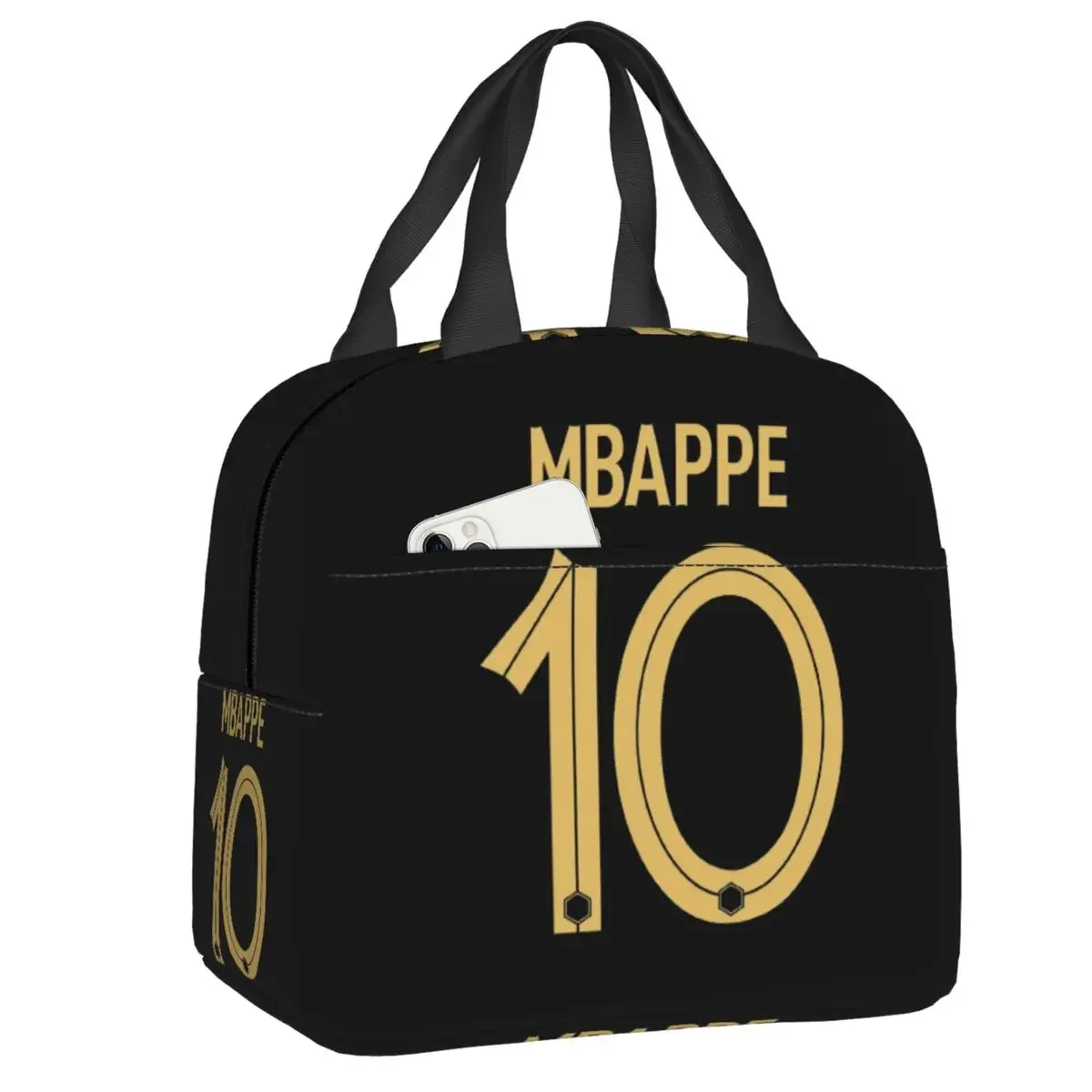 Custom Mbappes 10 Football Insulated Lunch Bag for Women Leakproof French KM Soccer Cooler Thermal  Box Office Work School