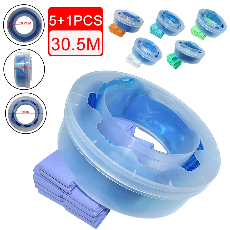 5+1 Set for Color Bady Diaper Refill Bags For Tommee Tippee For Twist & click For Sangenic Diaper Pails  Garbage Replacement Bag