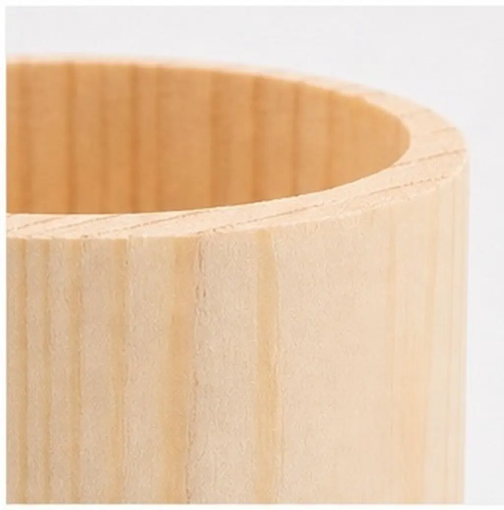 6Pcs Solid Wood Desk Pencil Holders Compact Desktop Organizer Makeup Brush Holder Multifunction Pen Stand for Office Home