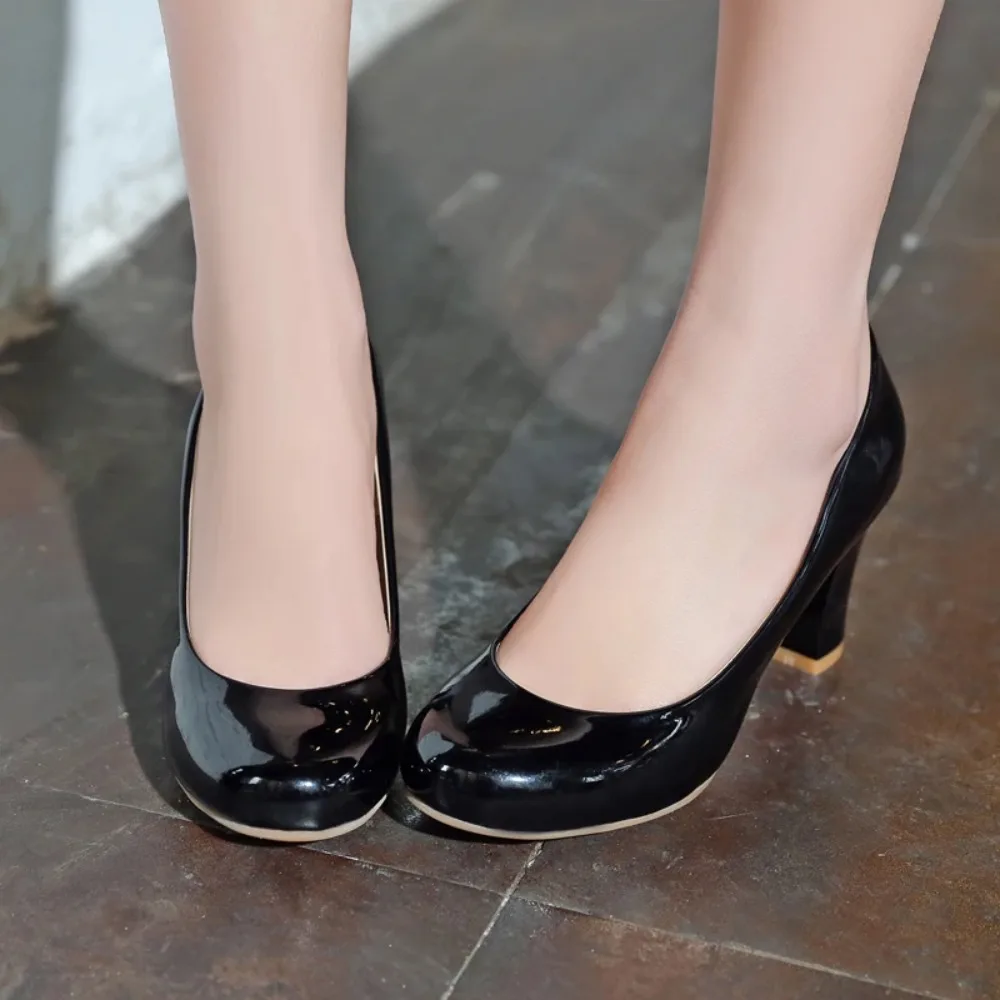 BLXQPYT Women\'s High Heels Pumps 2026 Fashion Big Size 31-47 Spring Autumn 4 Colors PU Leather Party Wedding Shoes 222-7