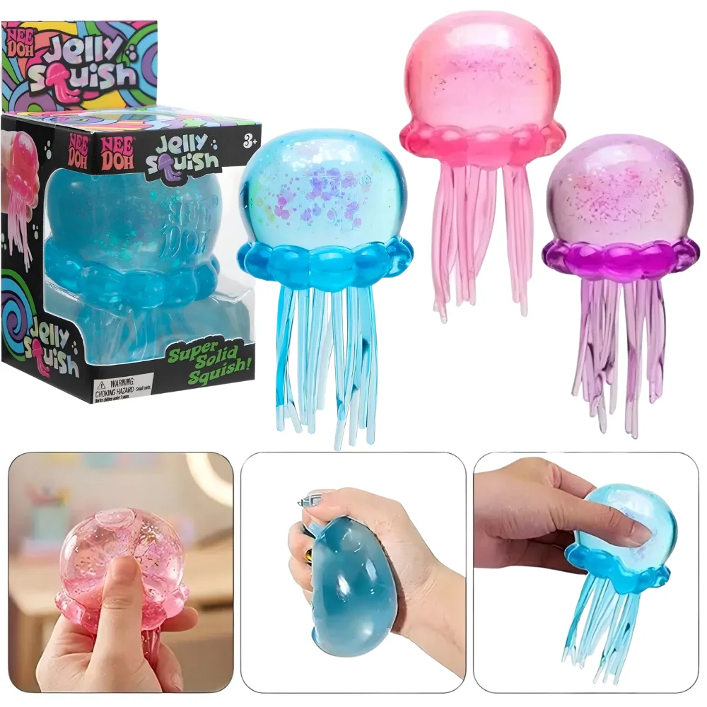 Trendiges Nee Doh Quallen- & Würfel-Squish-Spielzeug, Weiches Jelly Squeeze Stressabbau-Fidget-Spielzeug, Sensorisches NeeDoh für Kinder & Erwachsene – Detail 5
