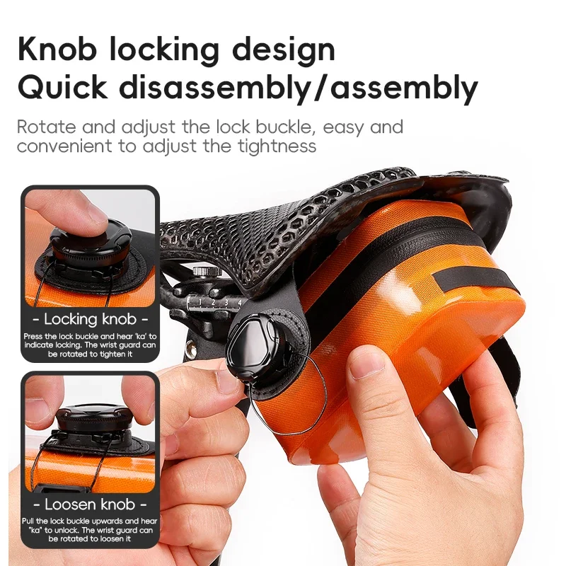 Mini Bicycle Saddle Bag Waterproof Wear-Resistant Rotating Lacing Buckle Bike Accessory Seamless Design for Cycling