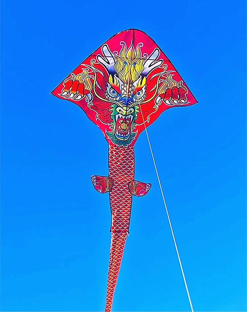 Envío Gratis, pipa de dragón chino de 100m, juguetes al aire libre 	 cerf volant enfants viento cometa niños acrobacias pipa palo volador latawiec ogon